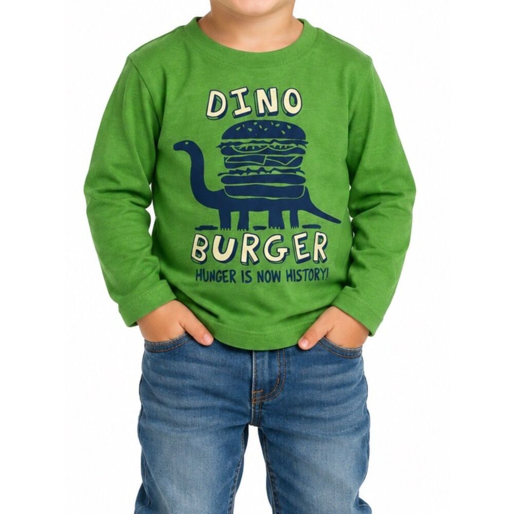🔥 5 for $30 🔥 GAP Boys Dino Burger Long Sleeve Shirt | 3T